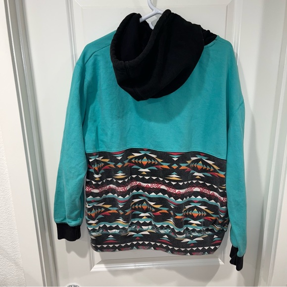 Slowbucks Men's drawstring Hoodie Multicolor Size 2XL Aztec Giant Logo pullover - Picture 6 of 6